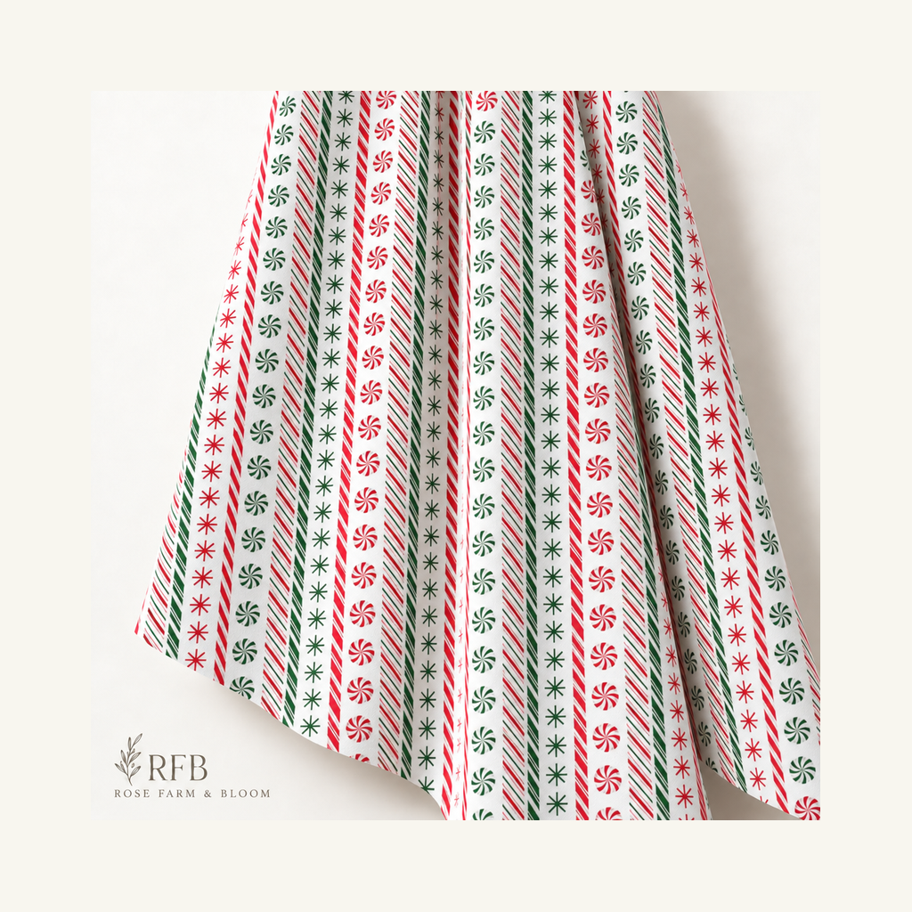 Fabric Editions Peppermint Stripe Cotton Fabric - folded fabric