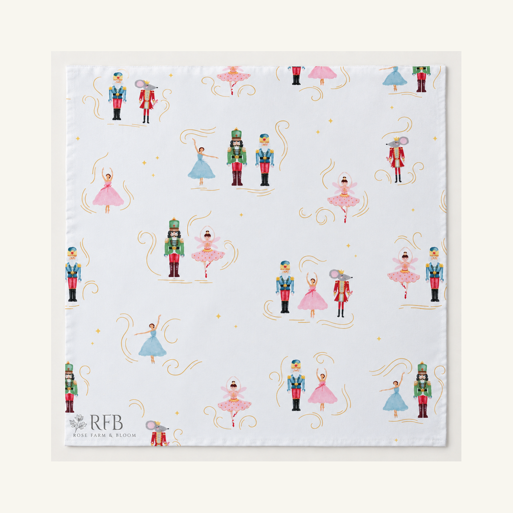 Nutcracker Ballet Cotton Fabric - fabric shown for sale by the yard