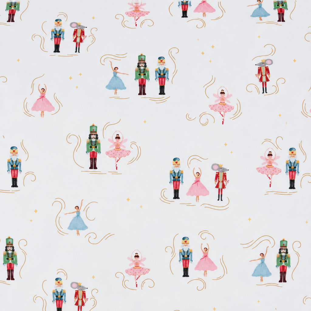 Nutcracker Ballet Cotton Fabric - full fabric pattern repeat