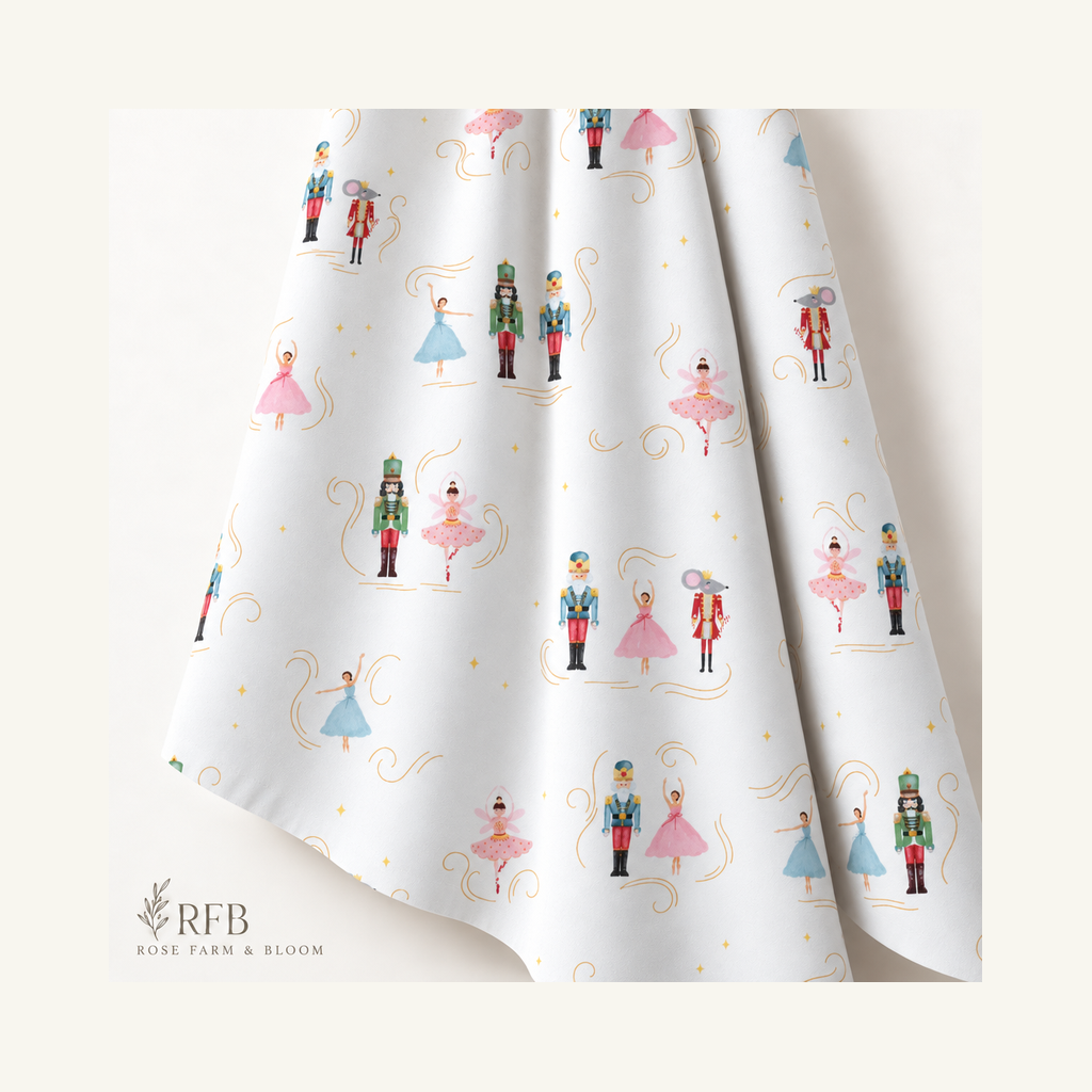 Nutcracker Ballet Cotton Fabric - folded fabric