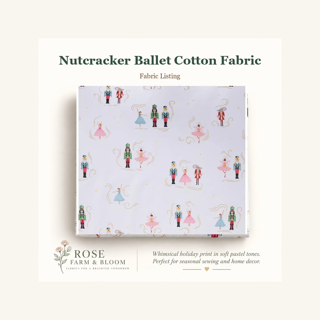Nutcracker Ballet Cotton Fabric - fabric product image