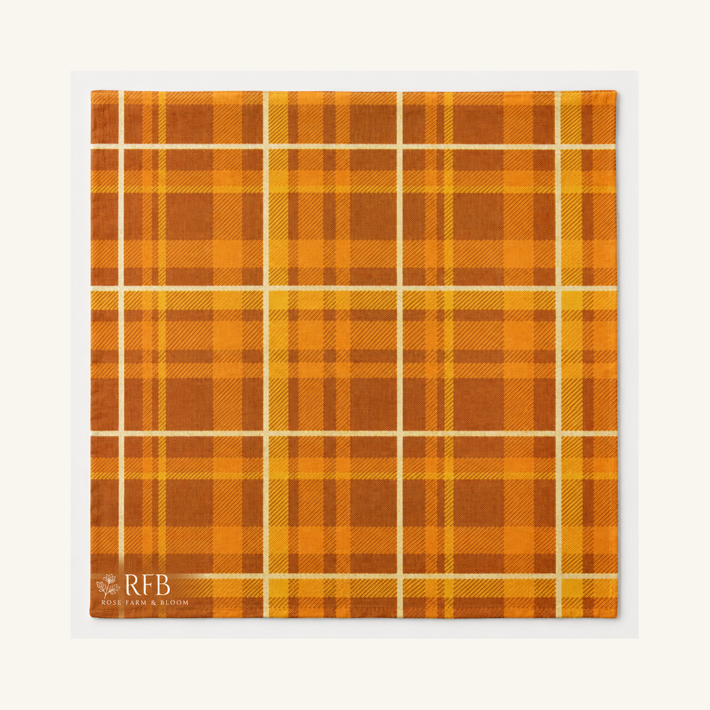 Fabric Traditions Rust Plaid Glitter Cotton Fabric - fabric shown for sale by the yard