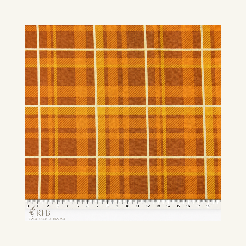 Fabric Traditions Rust Plaid Glitter Cotton Fabric - fabric motif scale reference