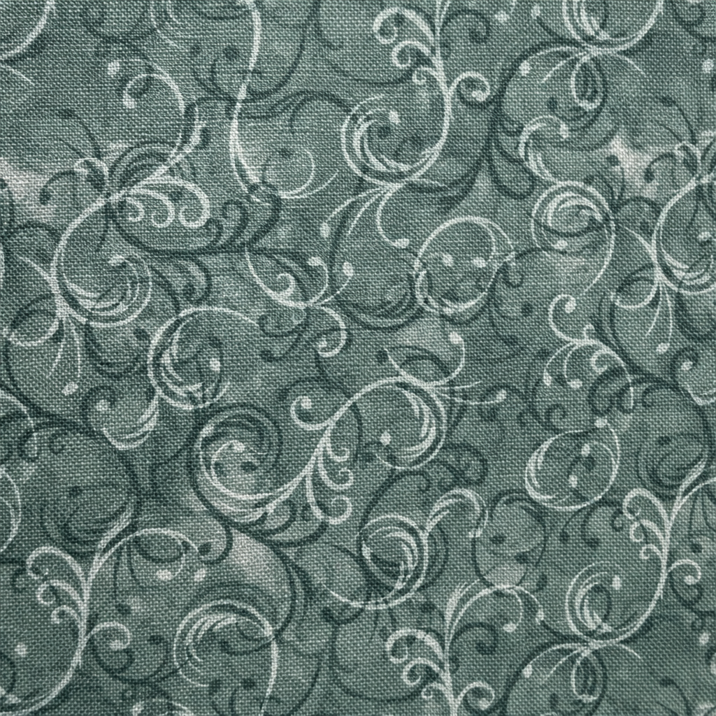 Cotton 100% 45" MK Elegance Sage - fabric print and texture close-up
