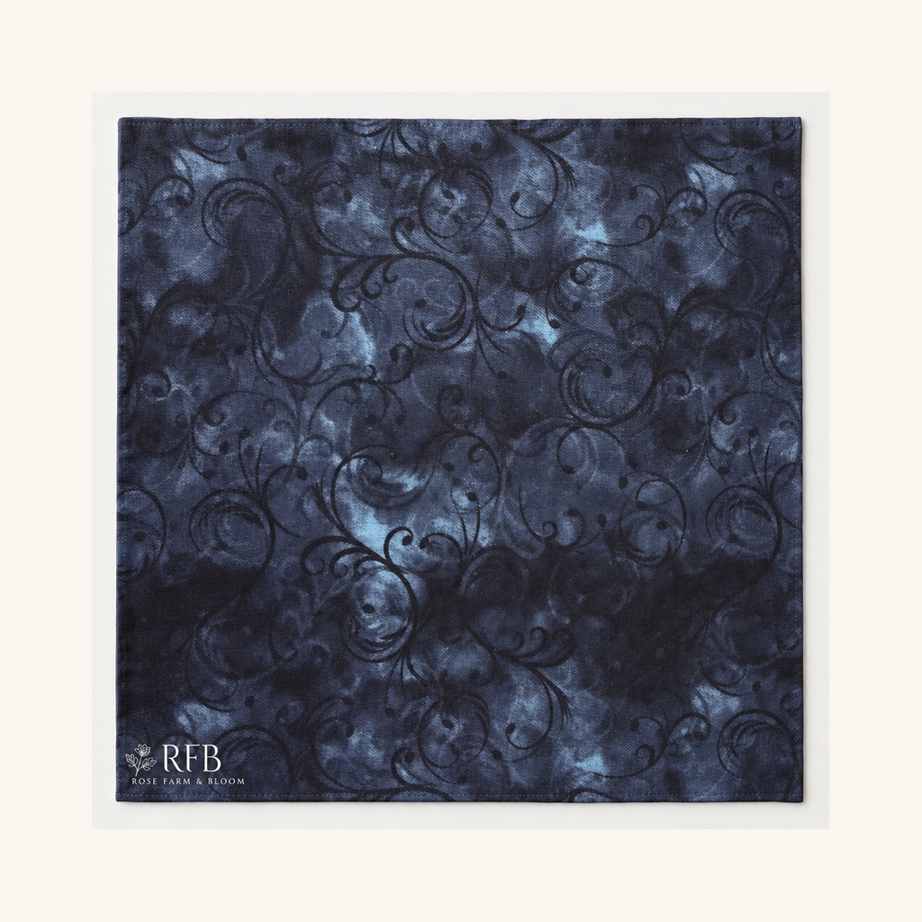 Cotton 100% 45" MK Elegance Navy - fabric shown for sale by the yard