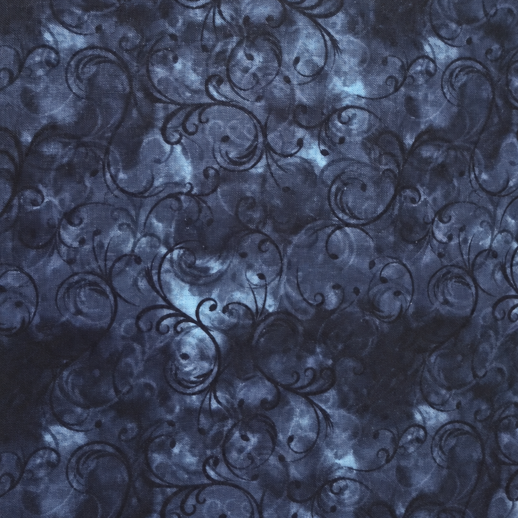 Cotton 100% 45" MK Elegance Navy - full fabric pattern repeat