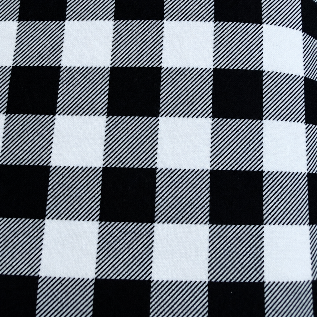 Flannel PRT 43/44" MK Buffalo Plaid Black - full fabric pattern repeat