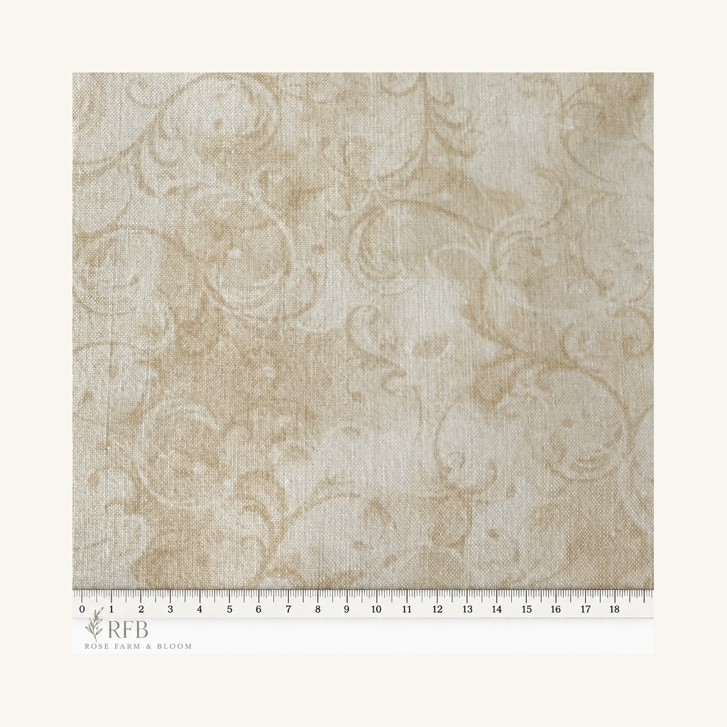 Cotton 100% 45" MK Elegance Cream - fabric motif scale reference