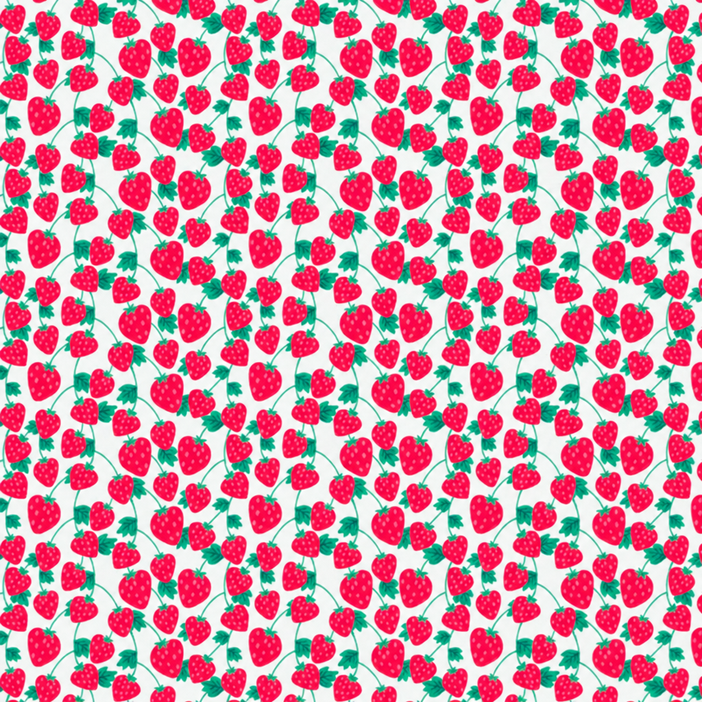 Fabric Editions White Spring Garden Berry Cotton Fabric - full fabric pattern repeat