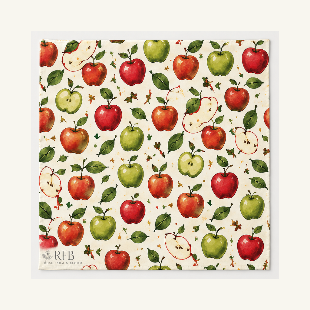 Watercolor Apple Orchard Pattern - fabric shown for sale by the yard
