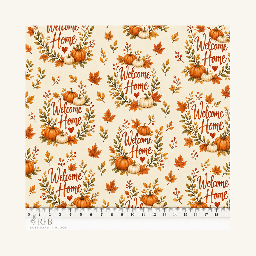 Welcome Home — Autumn Typography - fabric motif scale reference