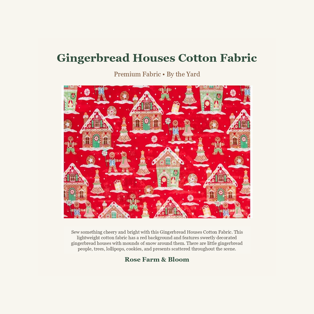 Gingerbread Houses Cotton Fabric - fabric product image