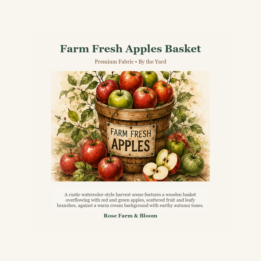 Farm Fresh Apples Basket - fabric product image