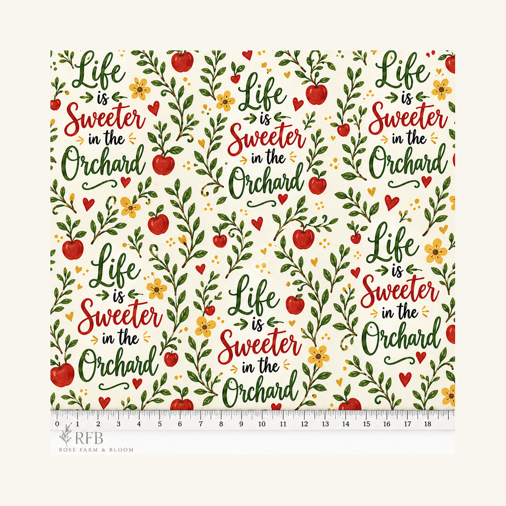 Life Is Sweeter in the Orchard - fabric motif scale reference