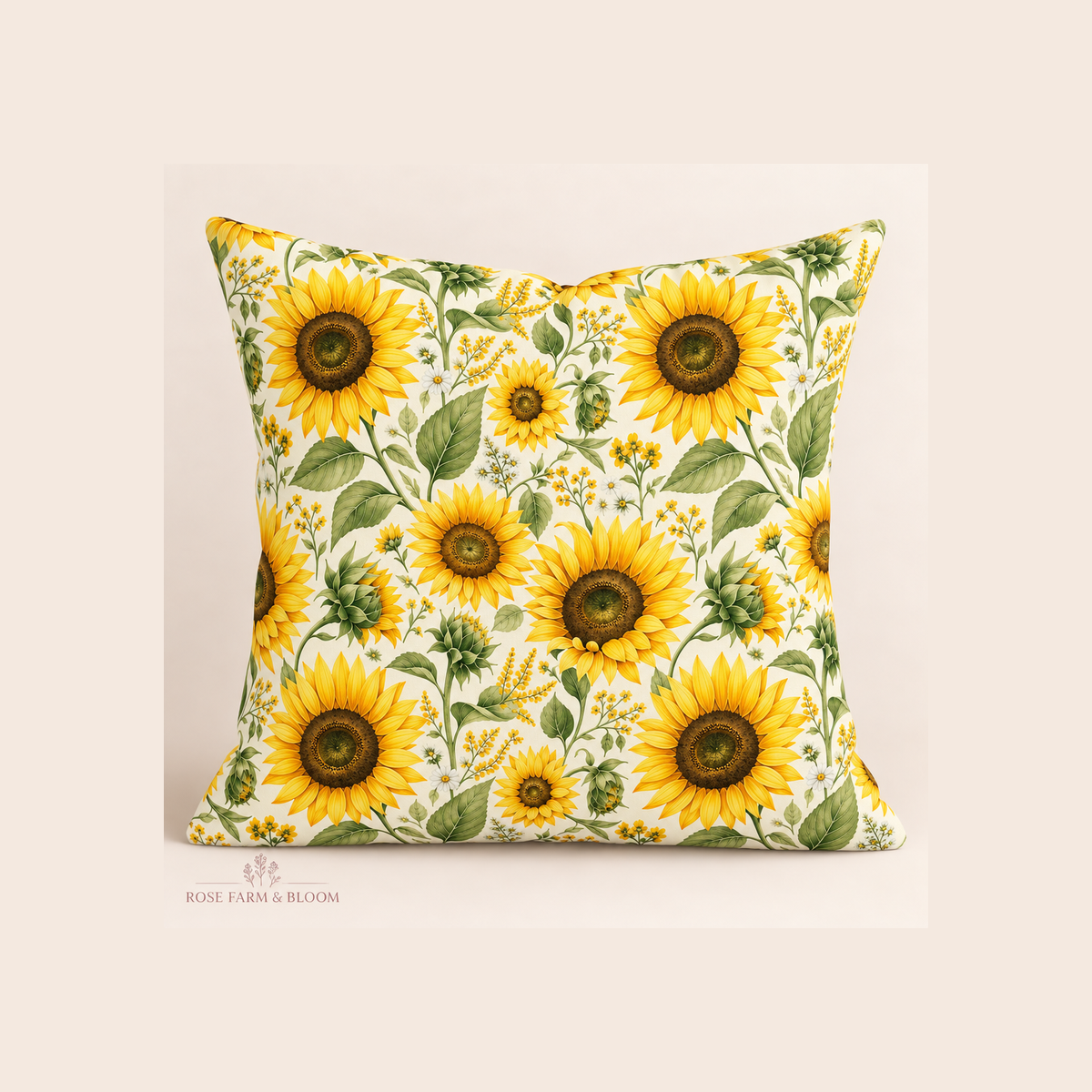 Sunflower Day - example pillow cover made with this fabric