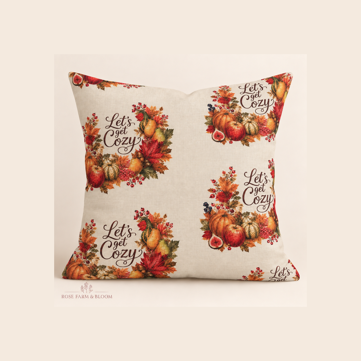 Let's Get Cozy - example pillow cover made with this fabric