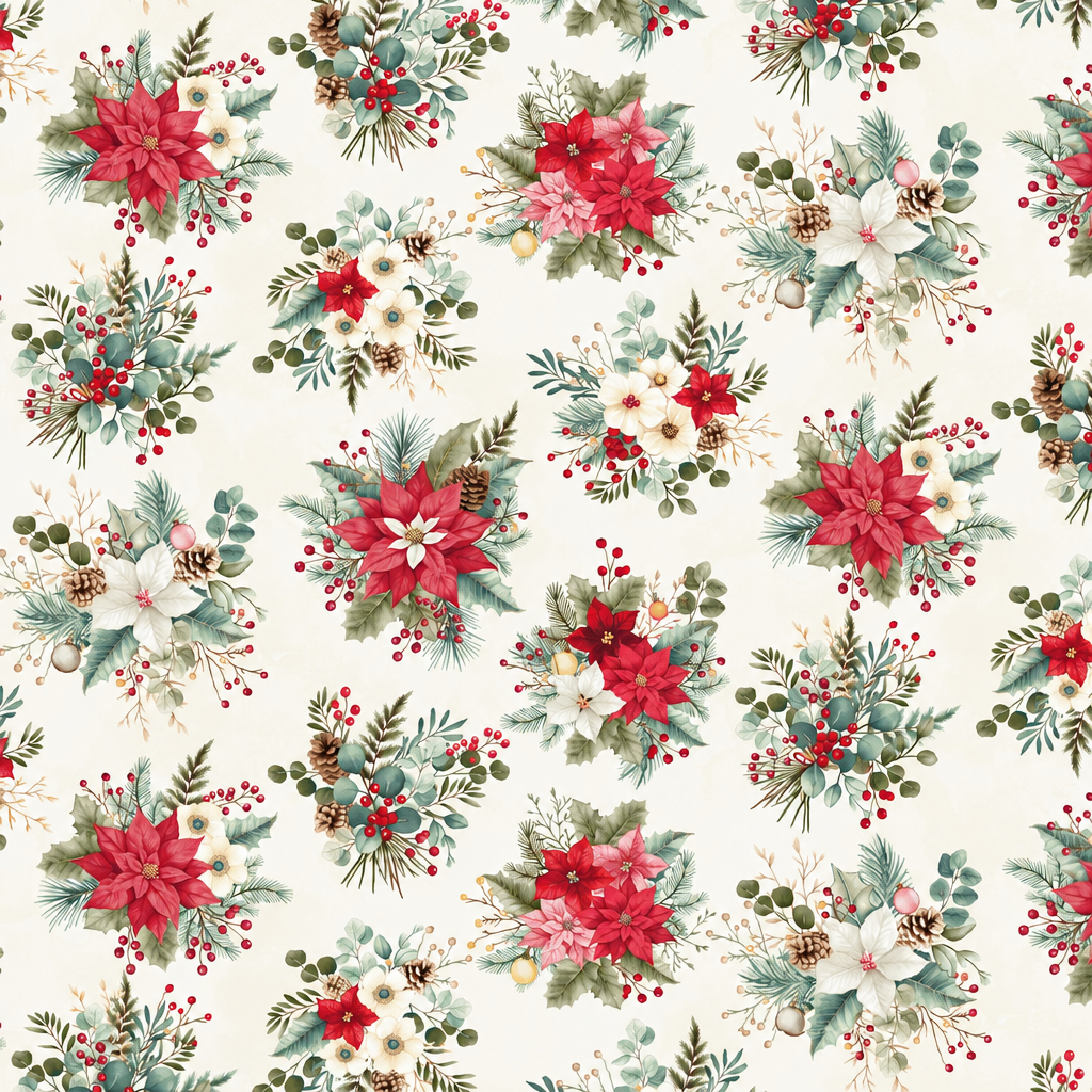 Sweet Christmas Memories - full fabric pattern repeat