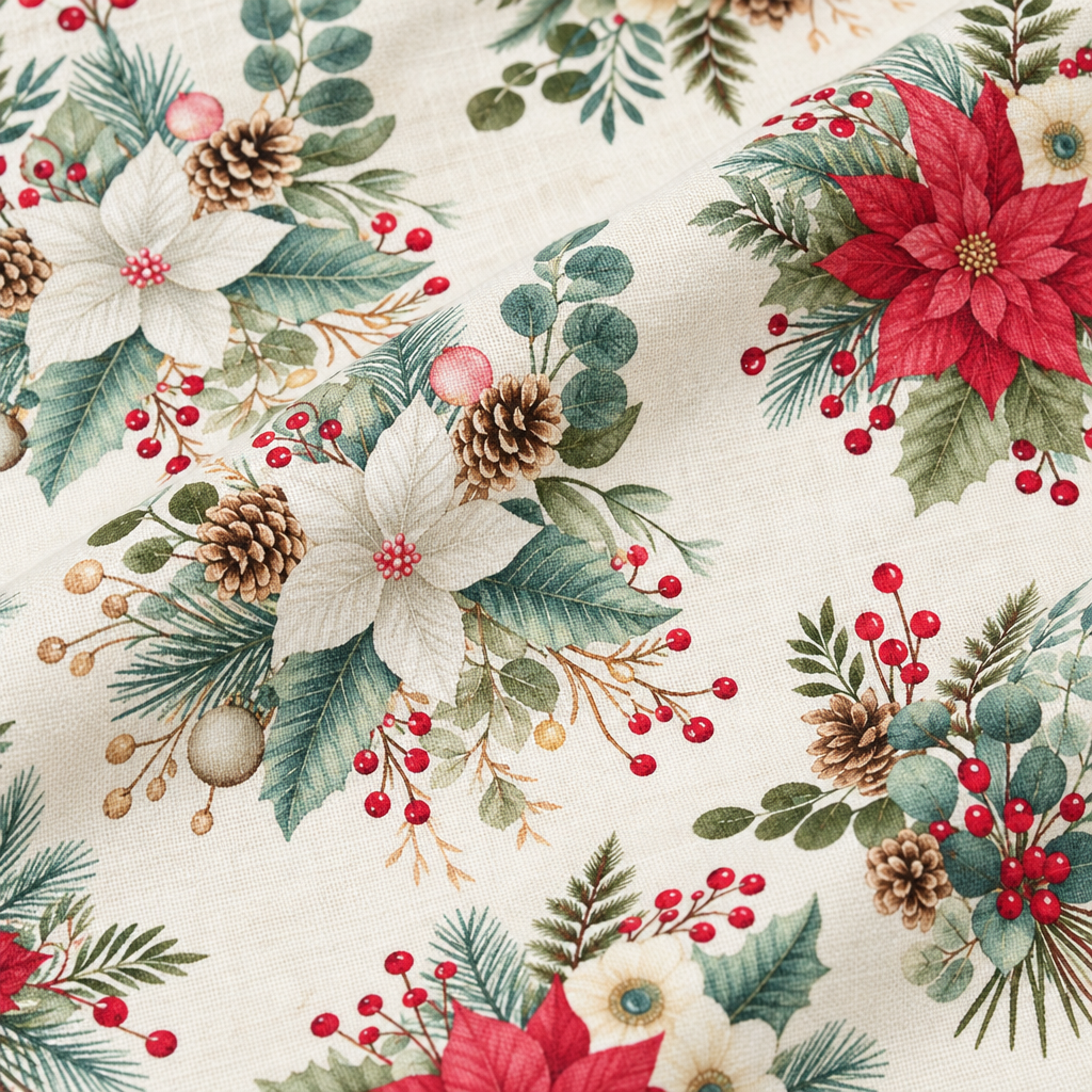 Sweet Christmas Memories - fabric print and texture close-up