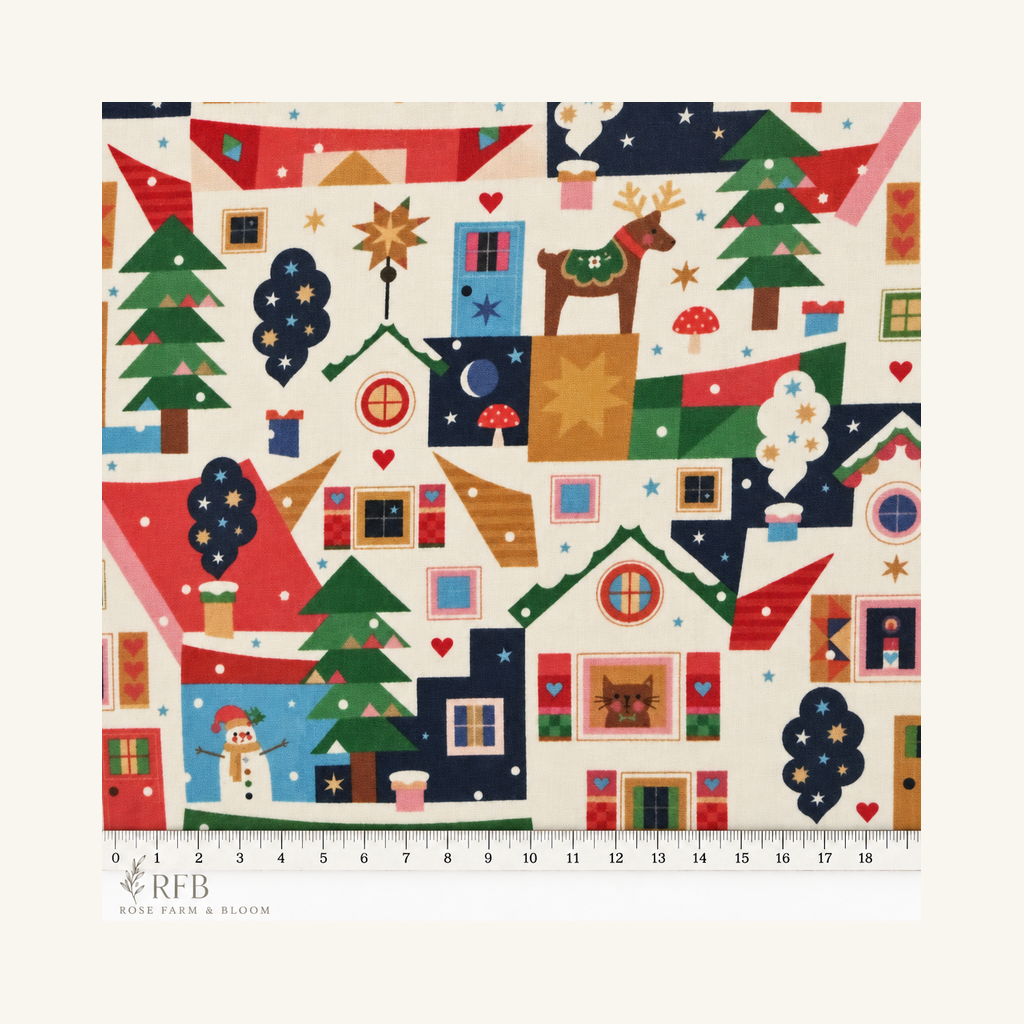 Home for Christmas - fabric motif scale reference