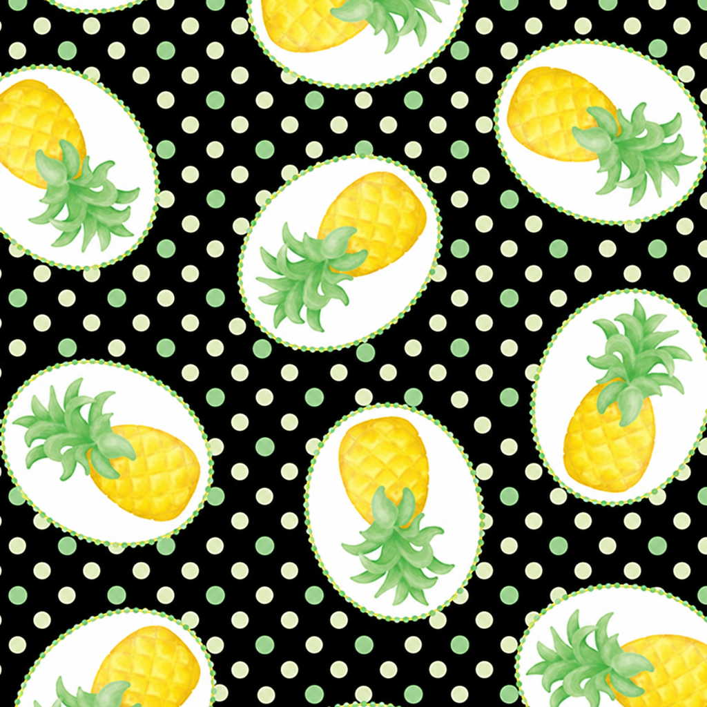 Pineapple Paradise - full fabric pattern repeat