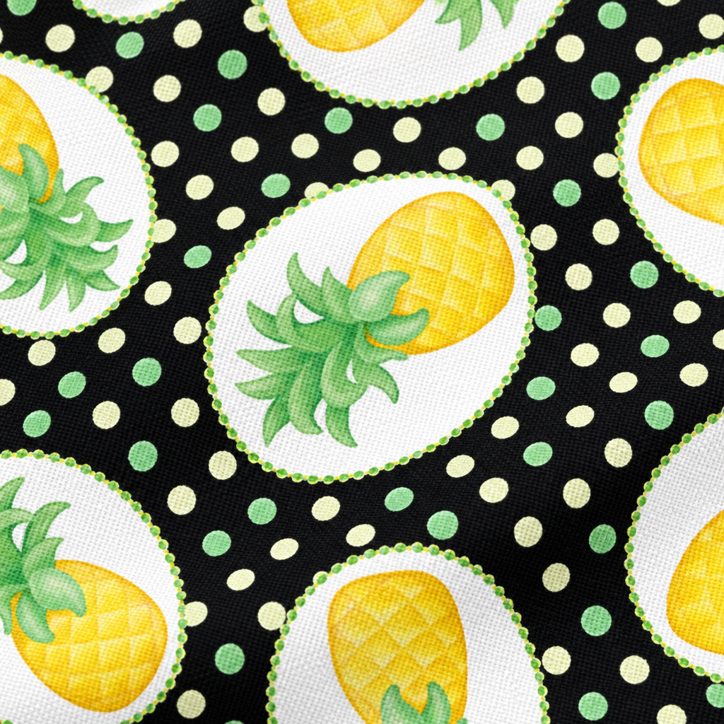 Pineapple Paradise - fabric print and texture close-up