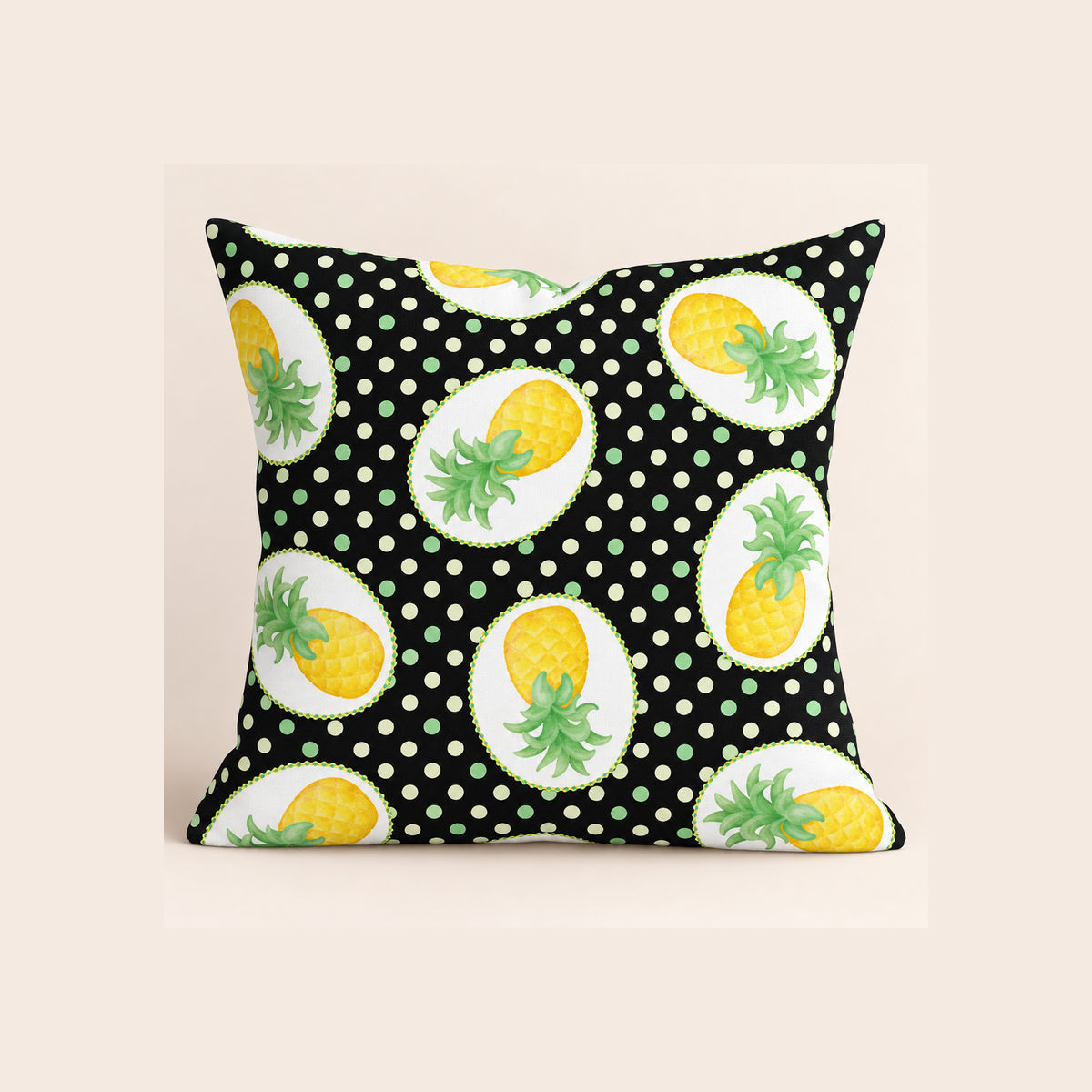 Pineapple Paradise - example pillow cover made with this fabric