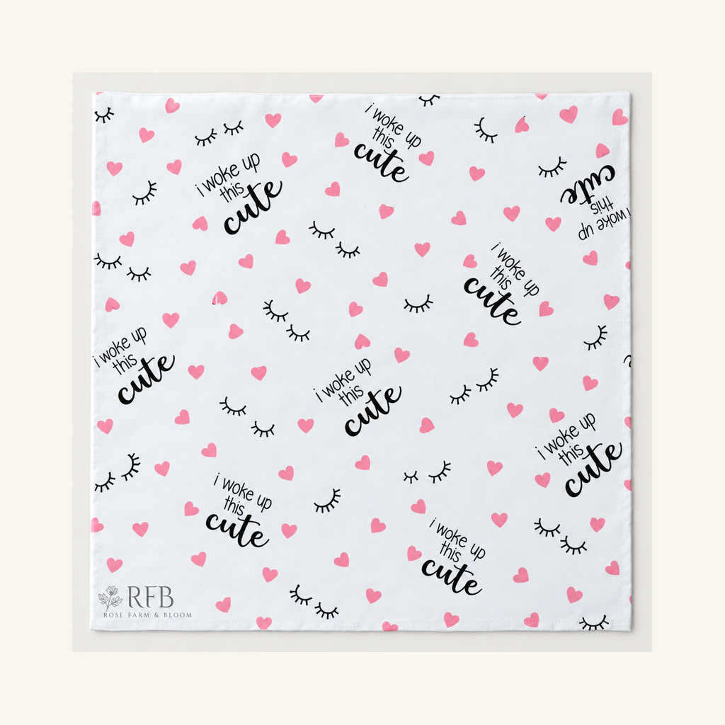 I Woke Up This Cute - fabric shown for sale by the yard