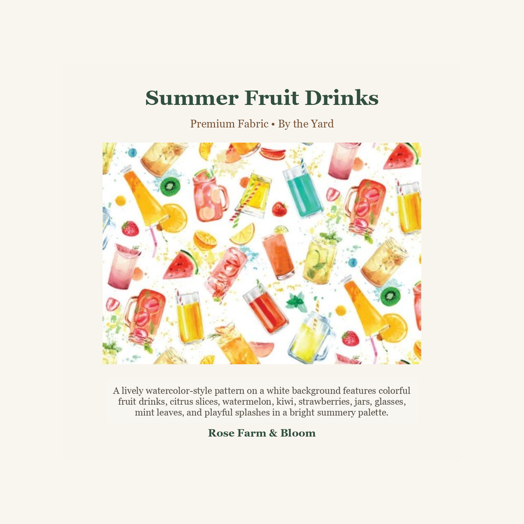 Summer Fruit Drinks - fabric product image