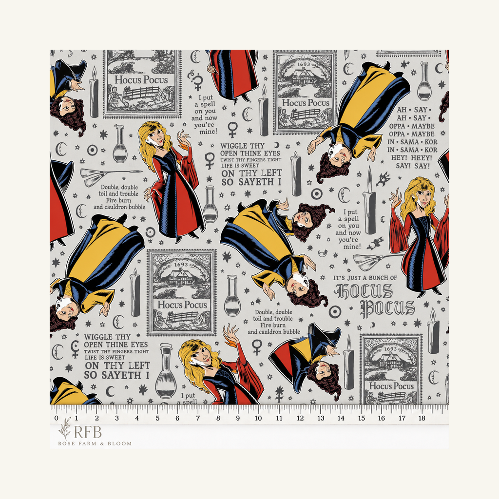 Hocus Pocus - fabric motif scale reference