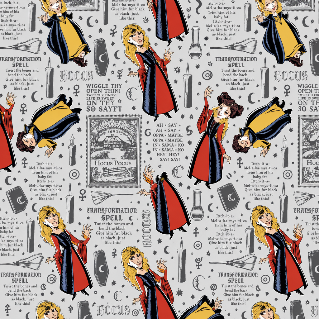 Hocus Pocus - full fabric pattern repeat