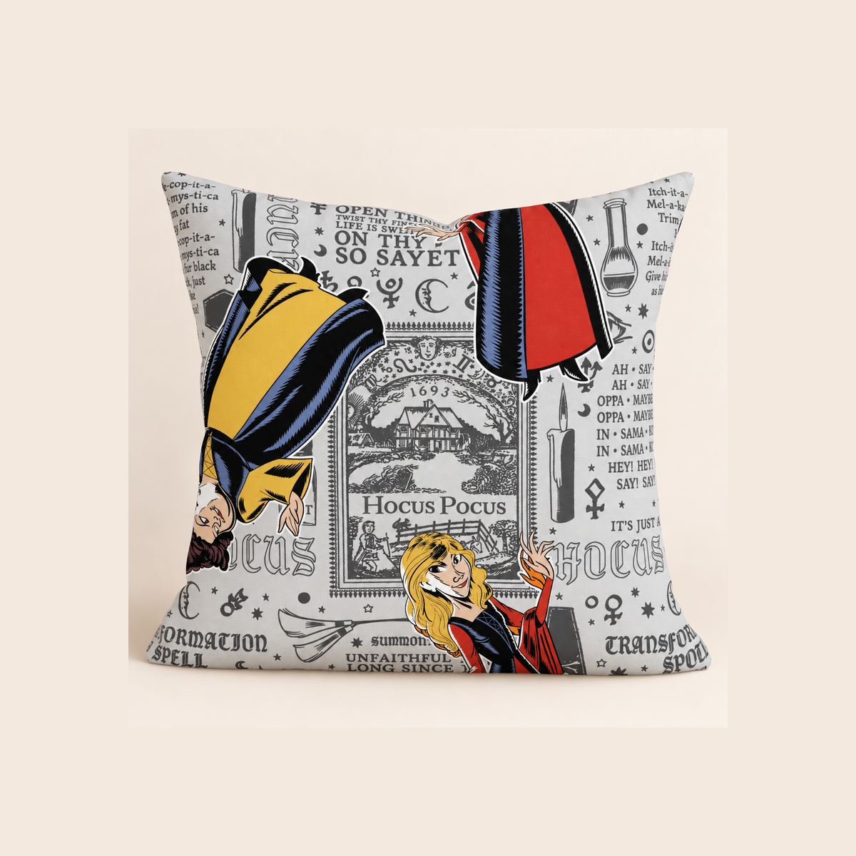 Hocus Pocus - example pillow cover made with this fabric