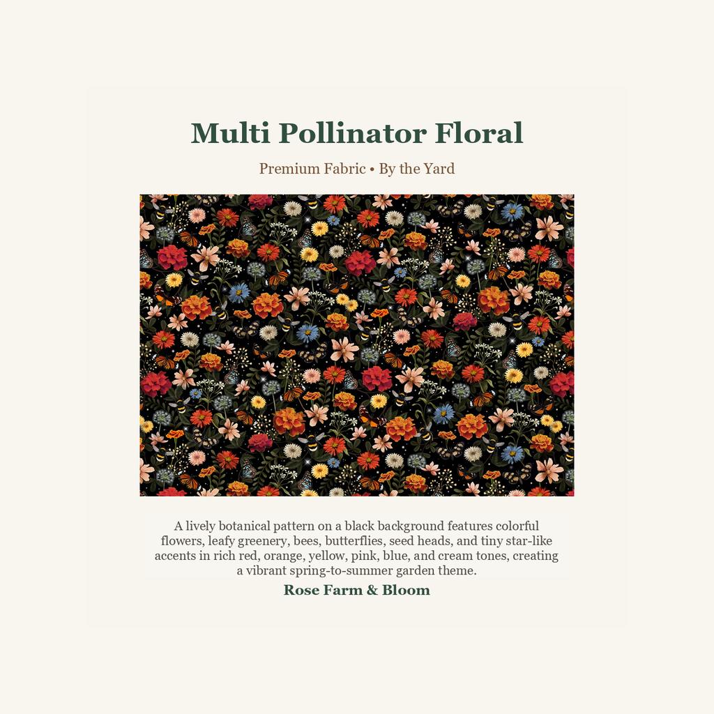 Multi Pollinator Floral - fabric product image