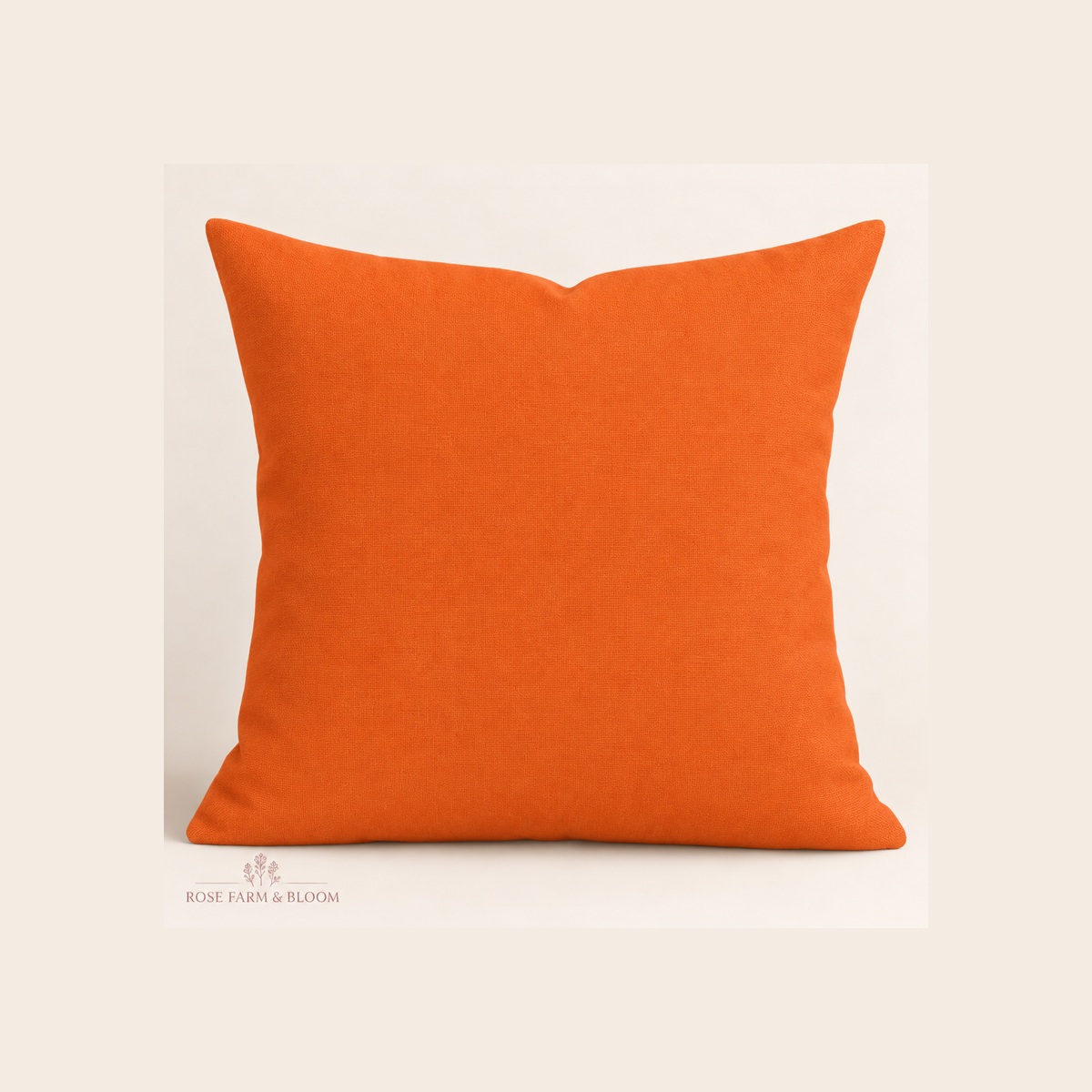 Mango Superior Solids - example pillow cover made with this fabric