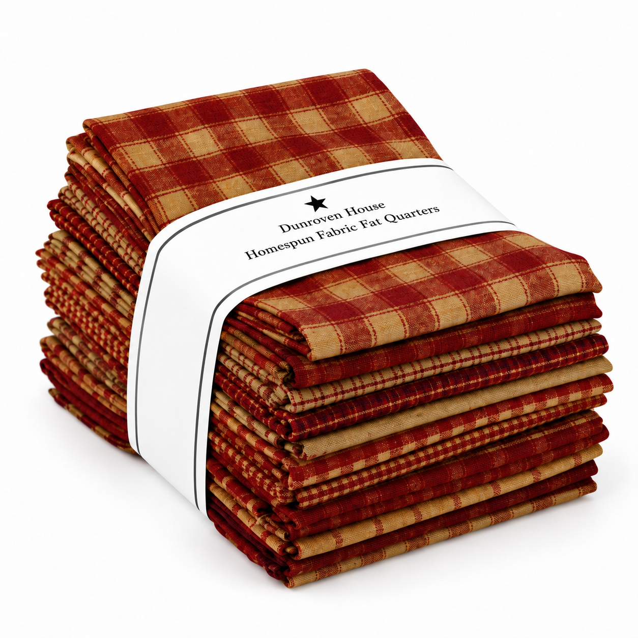 Red Homespun Fat Quarter 12PC - fabric product image