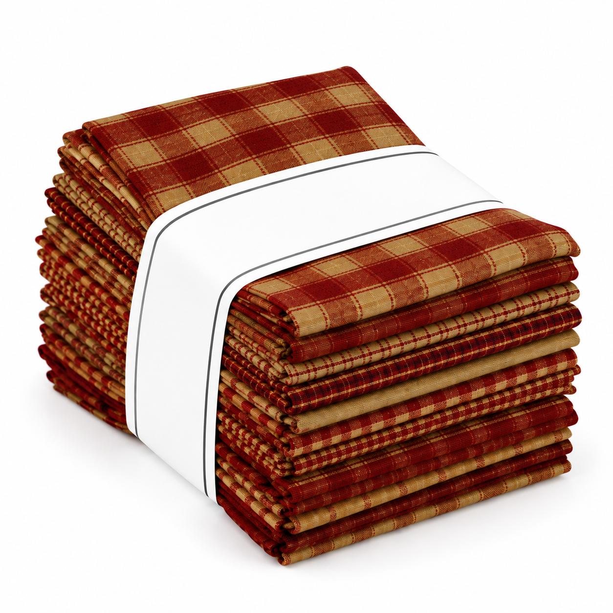 Red Homespun Fat Quarter 12PC - fabric product image