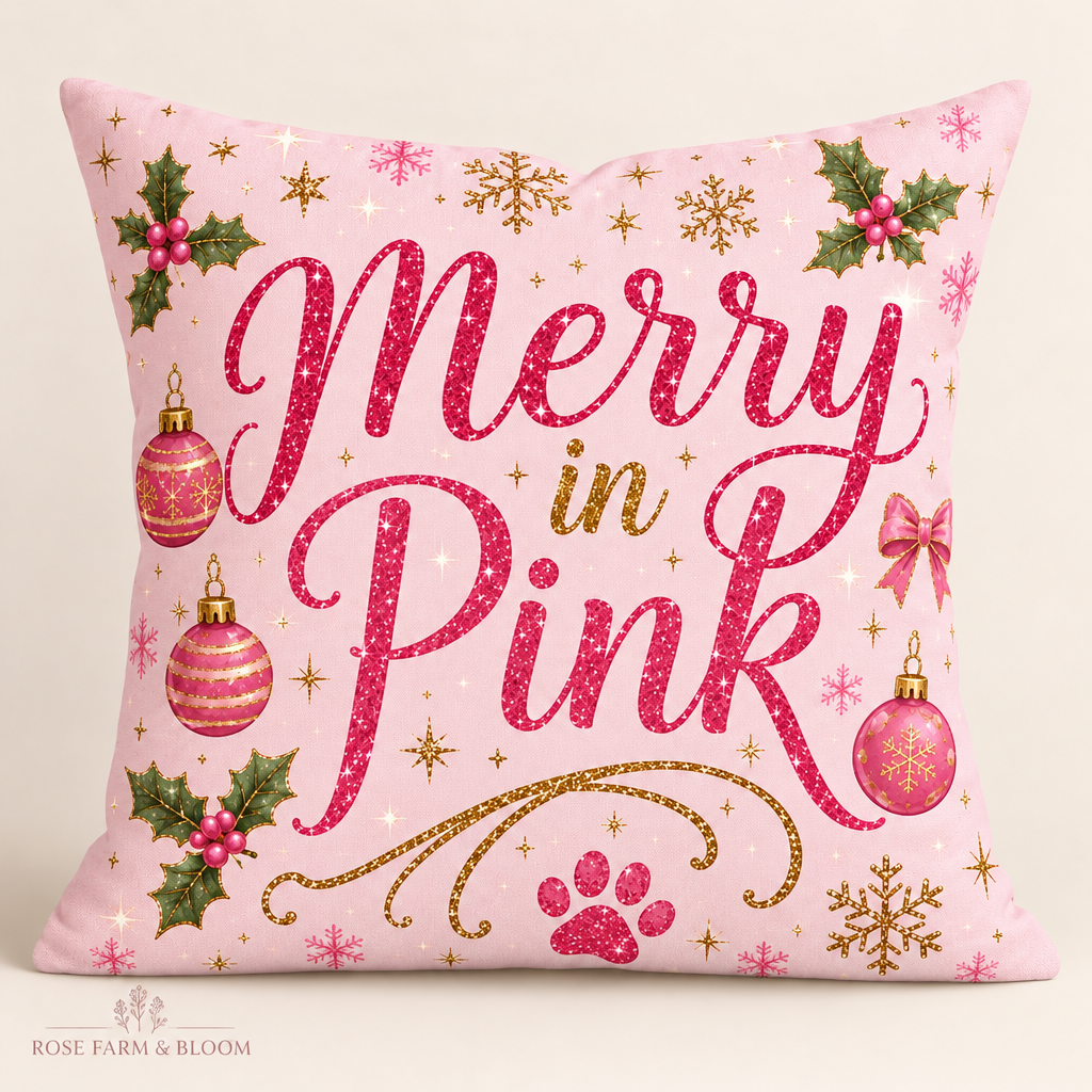 Pink Detective Cat — Merry in Pink - example pillow cover made with this fabric