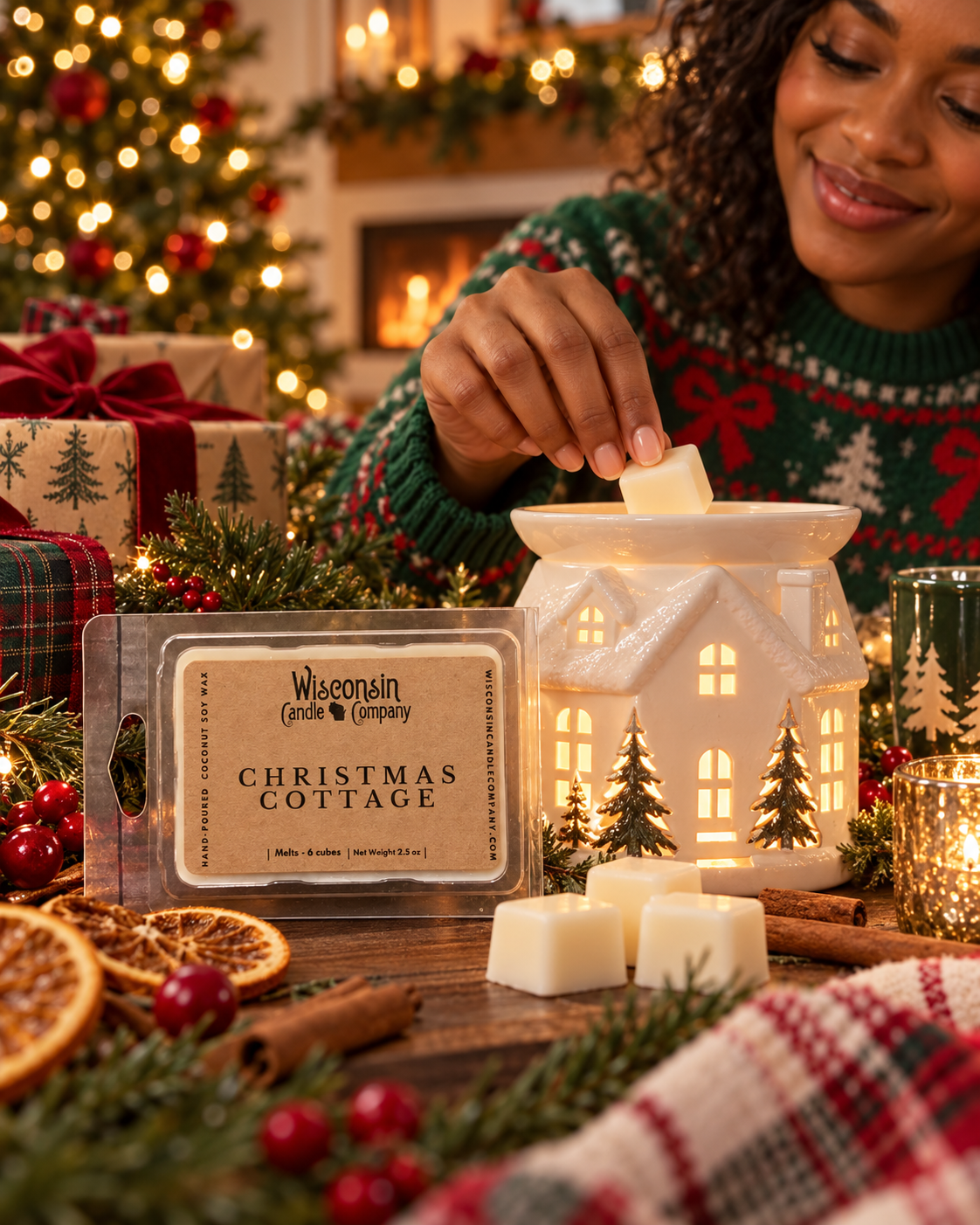 Cozy Christmas Cottage Wax Melt Scene.png
