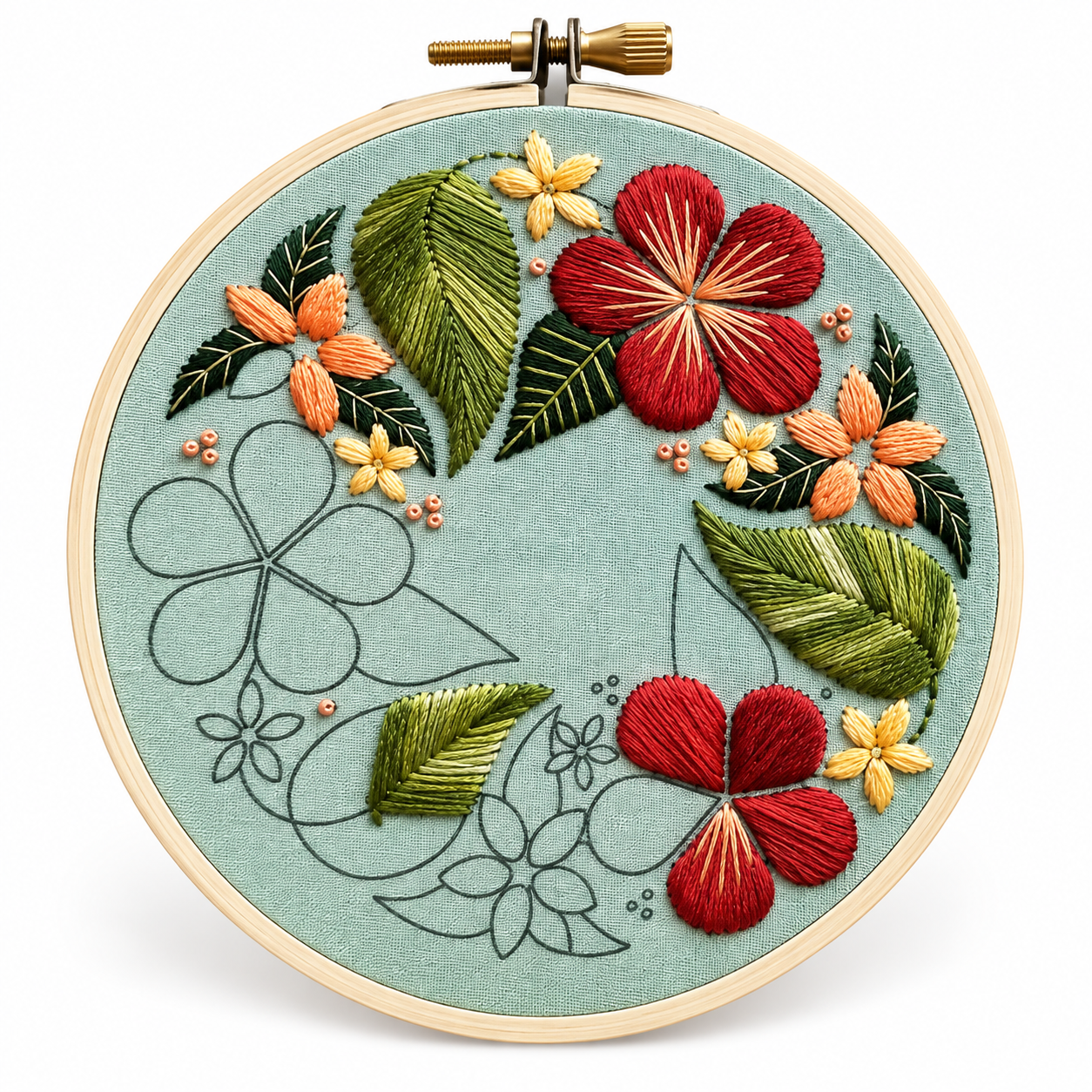 Floral Flourish — Beginner Hand Embroidery Kit