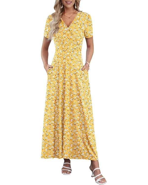 AUSELILY Floral Maxi Dress