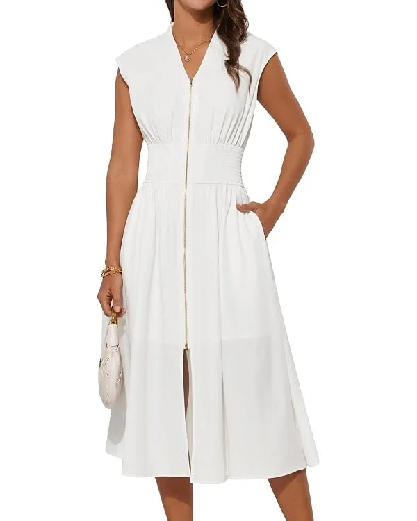 GRACE KARIN White Summer Casual Dress