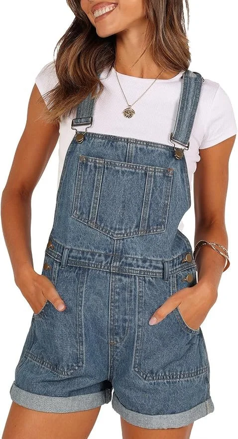 Pink Queen Denim HighWaist Bib Overalls