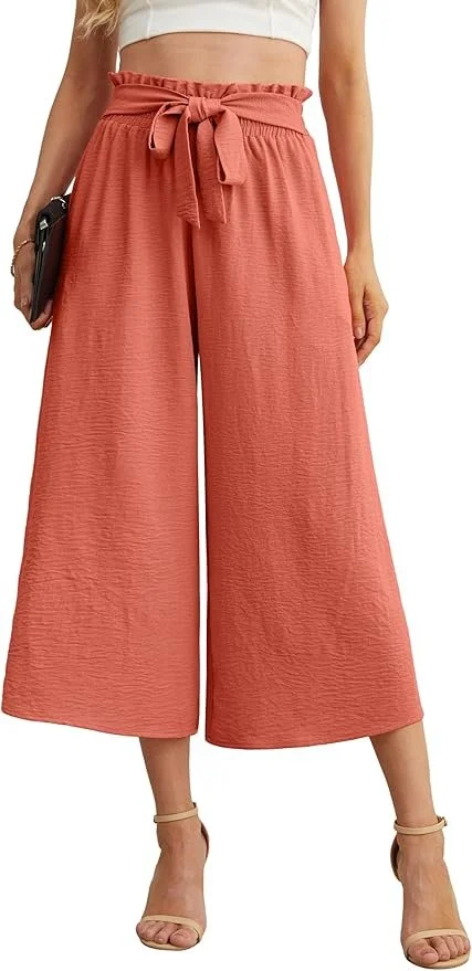 IWOLLENCE Flowy Wide Leg Capris
