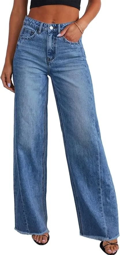 Sidefeel High Waisted Wide Leg Jeans 