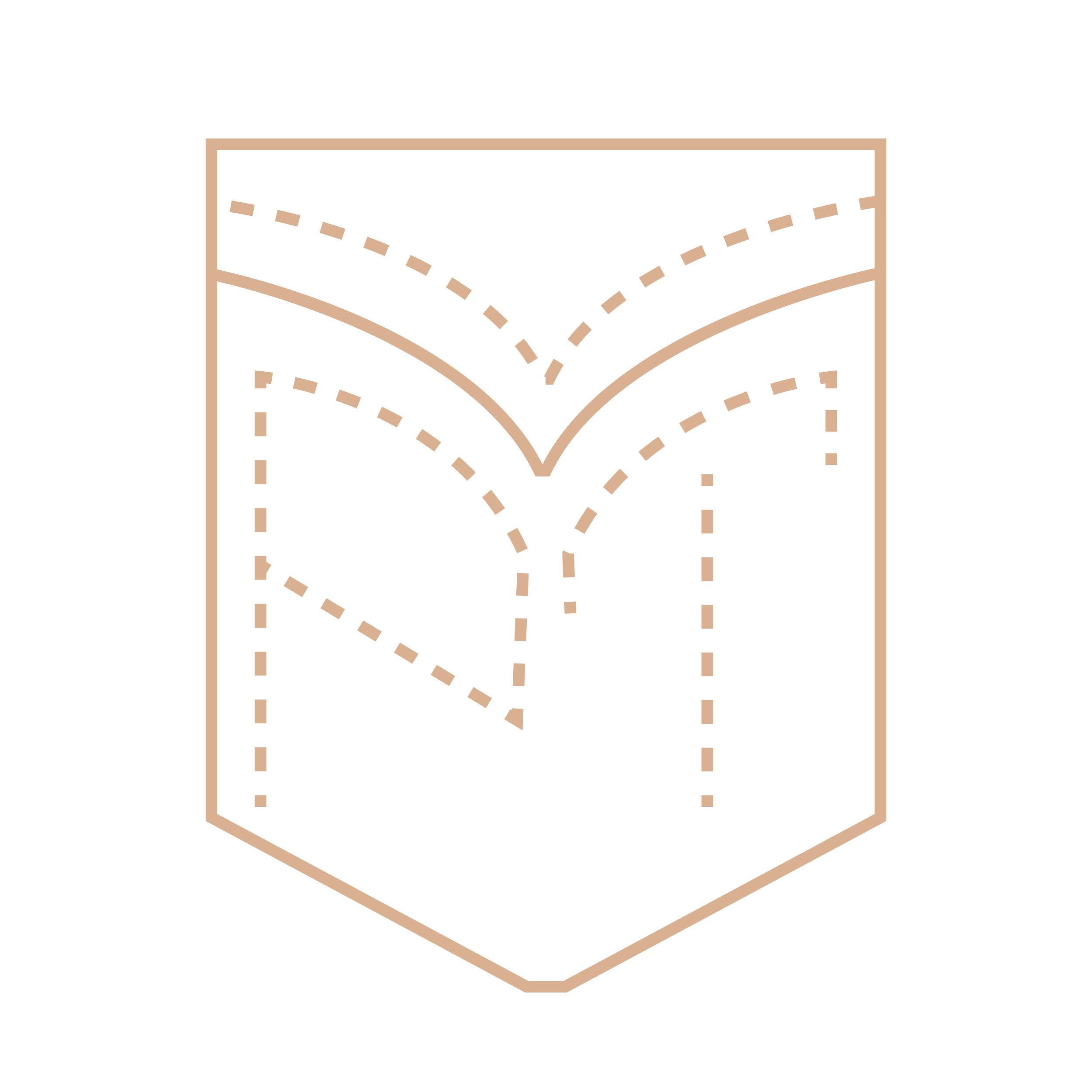 Pocket icon logo for A Pocket Theory women's apparel brand featuring a stitched pocket design in hunter green and tan.