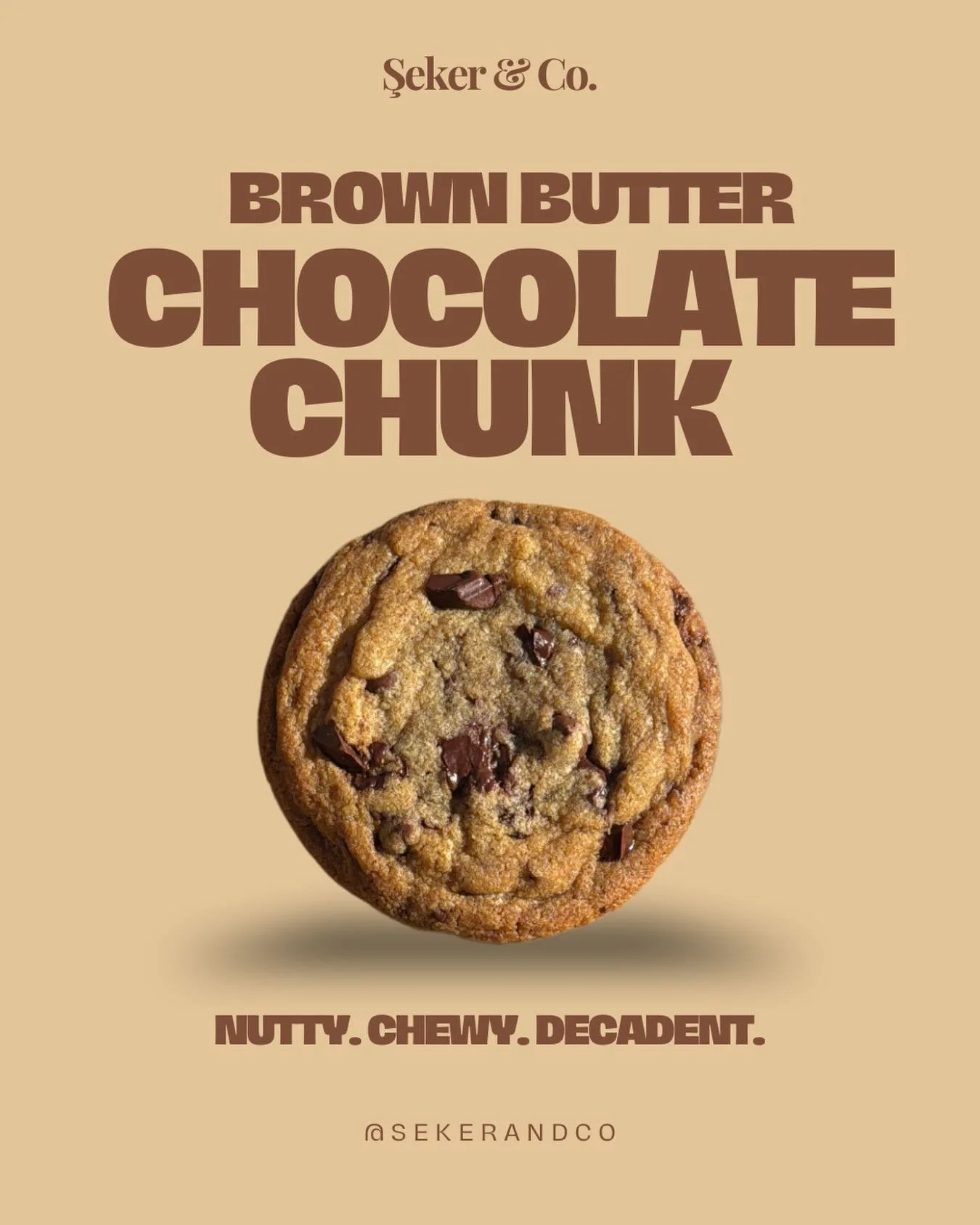 Rich, chewy, and packed with melty chocolate chunks with deep caramel notes from brown butter.