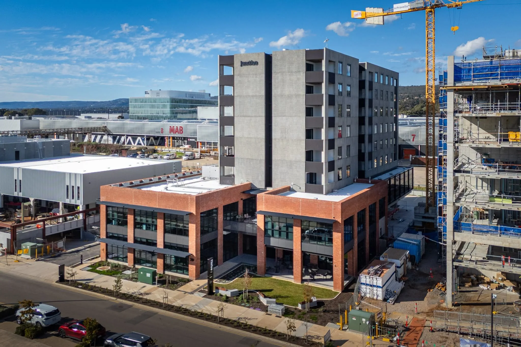 Junction Thrive Mixed Use Precinct  
South Australia  
$71M  
2,100m2 office NLA, 50 social, 63 affordable apartments  
Bespoke Sustainability Strategy and ongoing ESG Support for Portfolio wide works