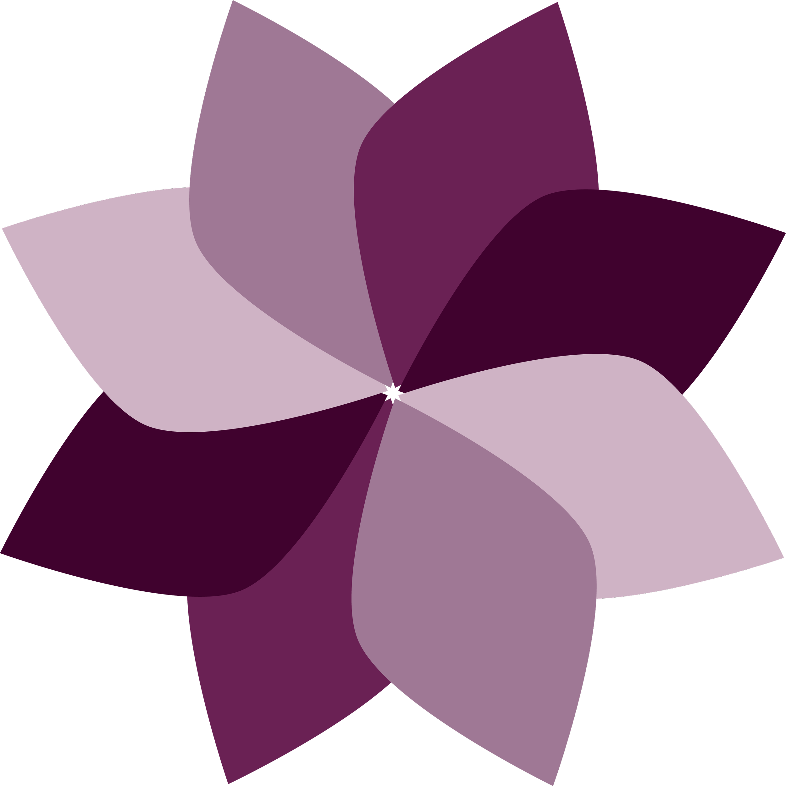 A pinwheel in the Clear to Scale brand colors - graduating shades of purple