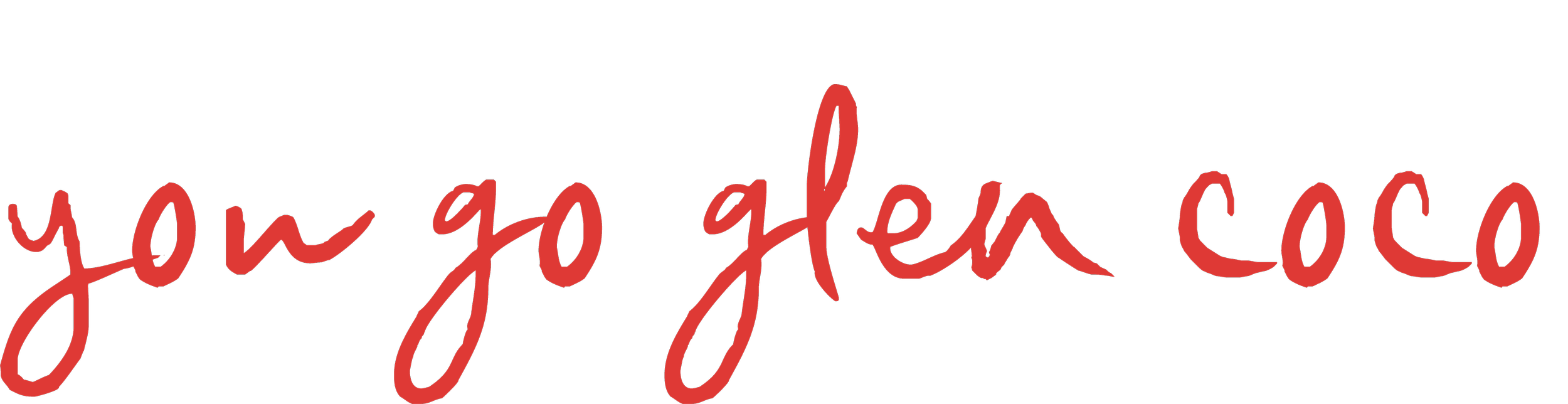 'you go glen coco' in red script font.