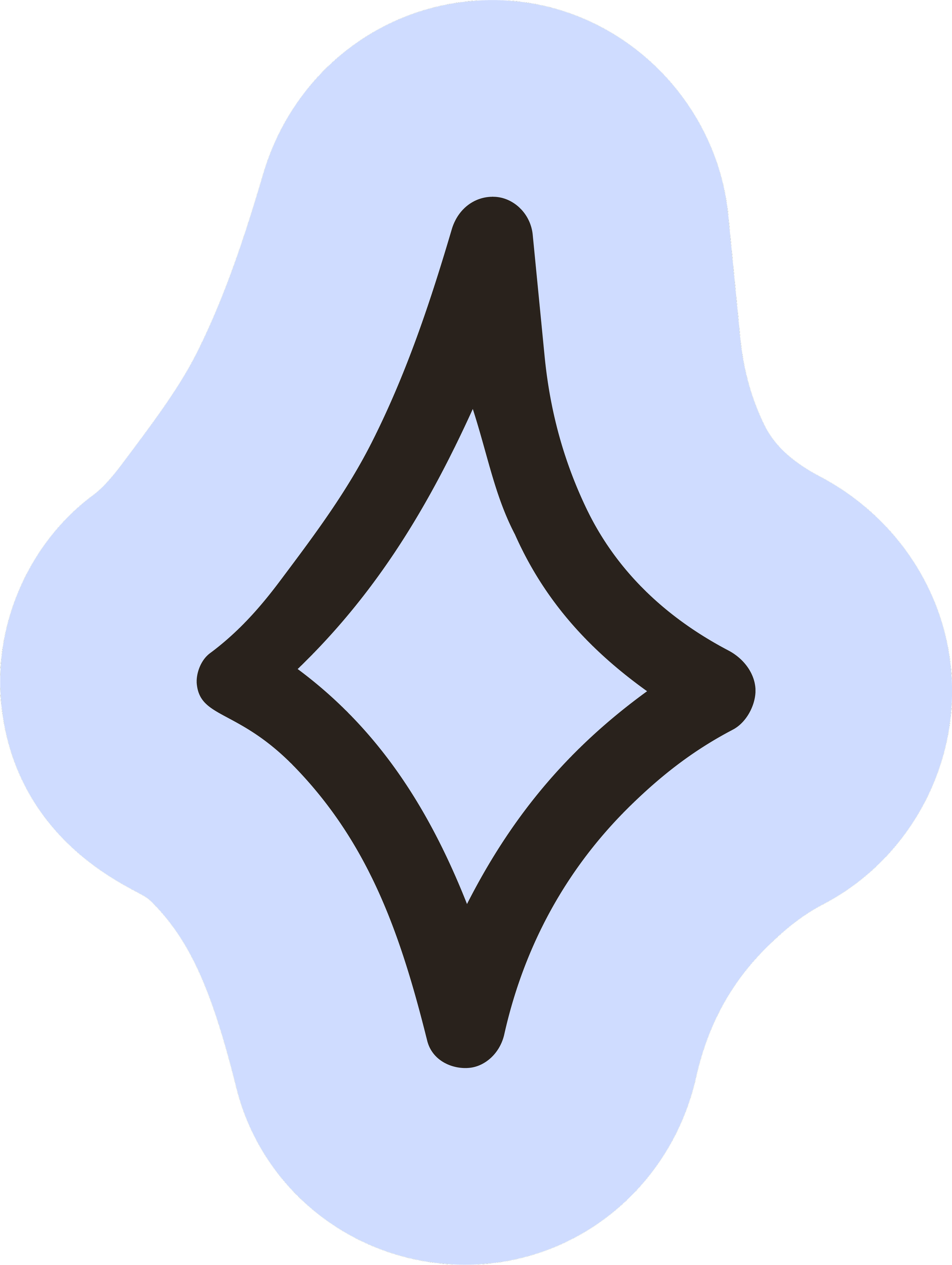 A diamond star with black outlines on a light blue background.