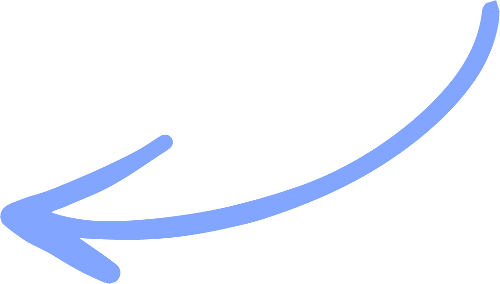 A large blue arrow pointing to the left.